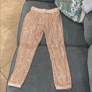 Rose Gold sequin pants